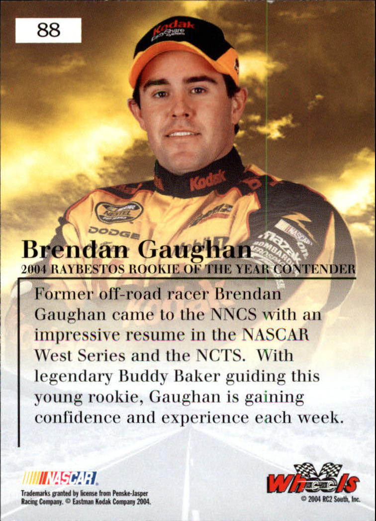 2004 Wheels American Thunder #88 Brendan Gaughan RT back image