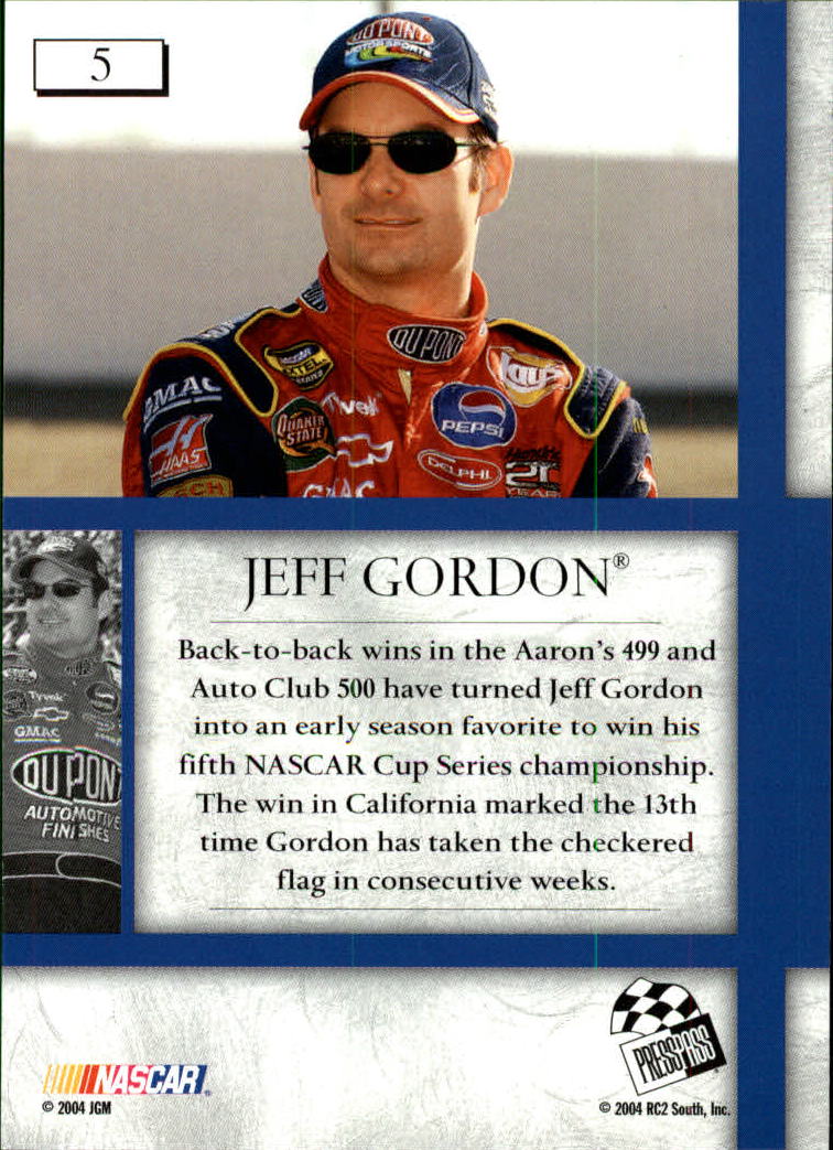 2004 VIP #5 Jeff Gordon back image