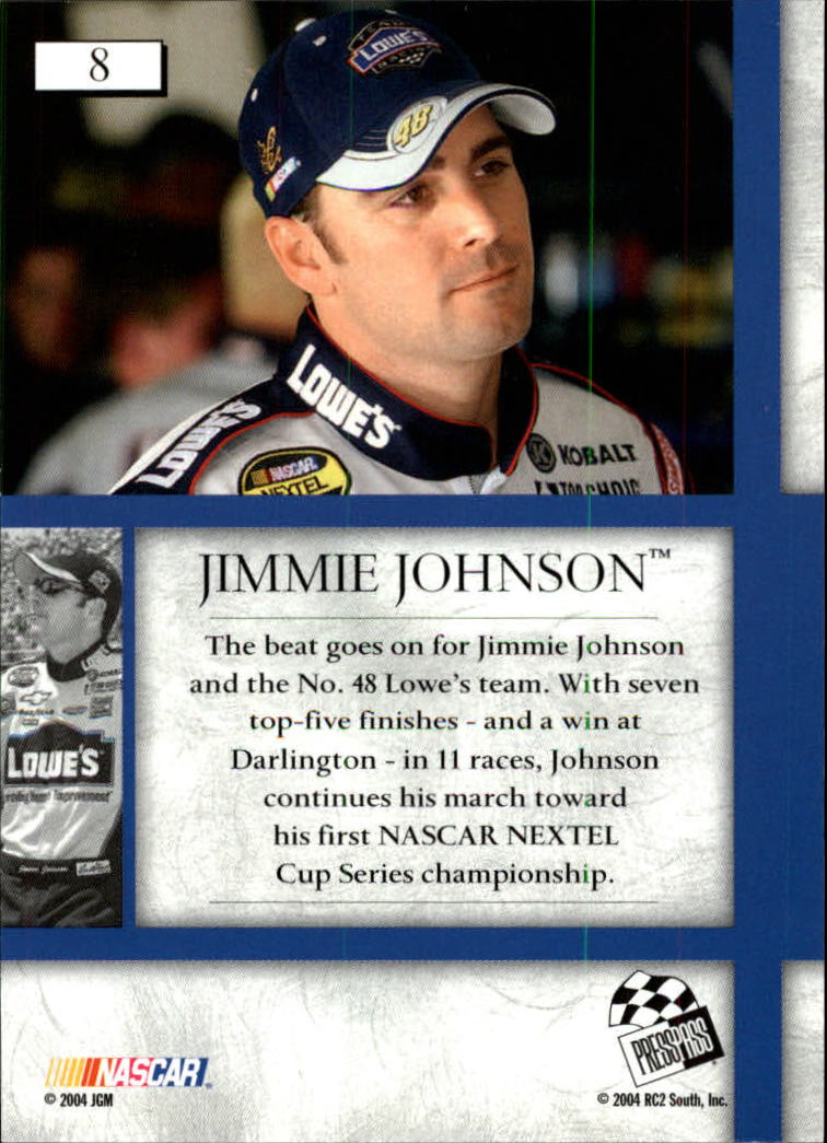 2004 VIP #8 Jimmie Johnson back image