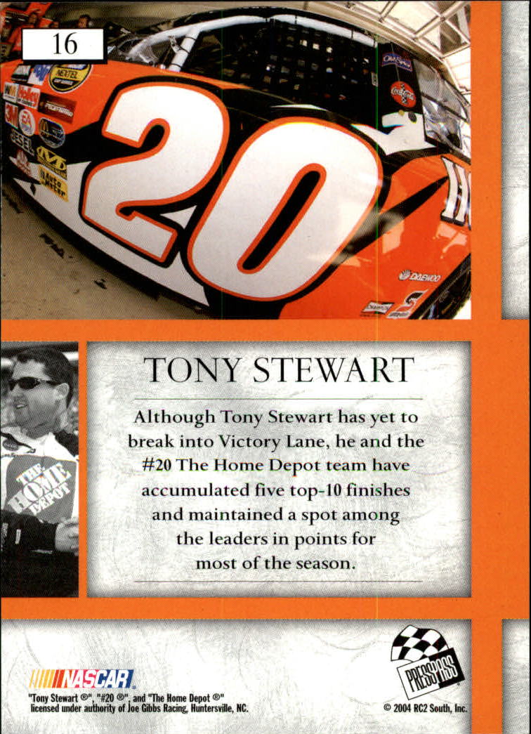 2004 VIP #16 Tony Stewart back image
