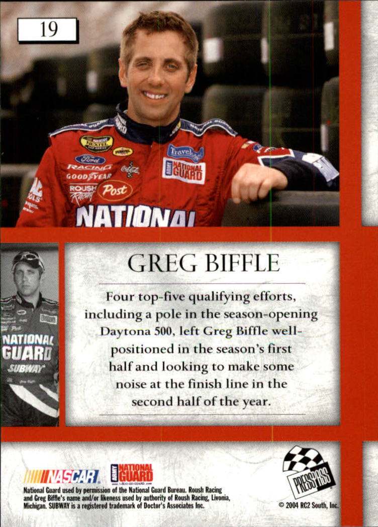 2004 VIP #19 Greg Biffle back image