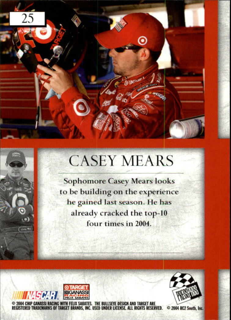 2004 VIP #25 Casey Mears back image