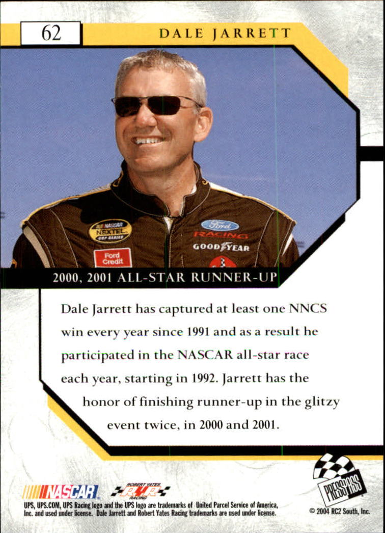 2004 VIP #62 Dale Jarrett HR back image