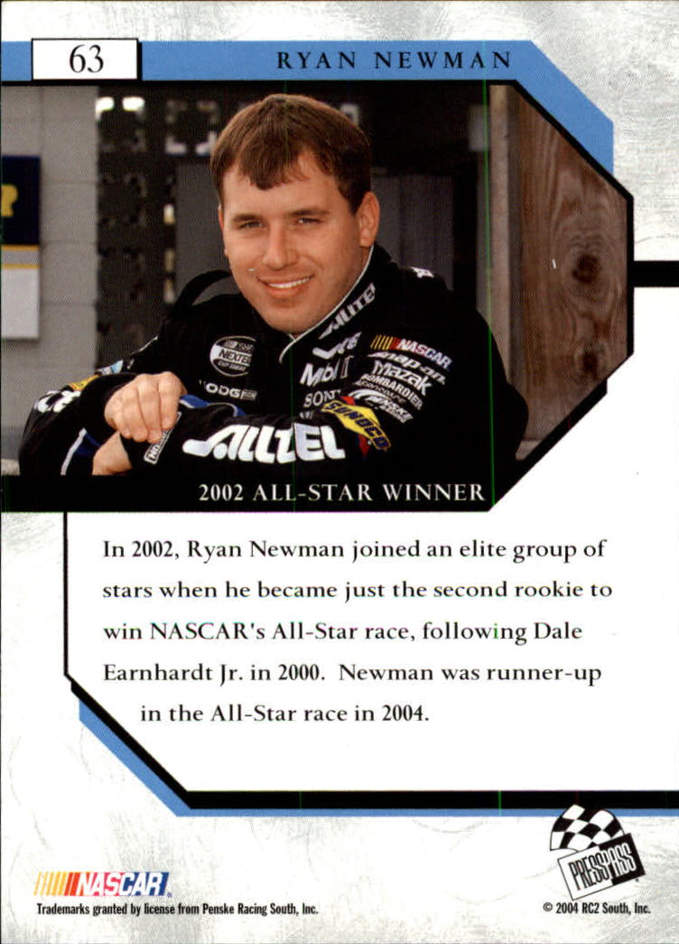 2004 VIP #63 Ryan Newman HR back image