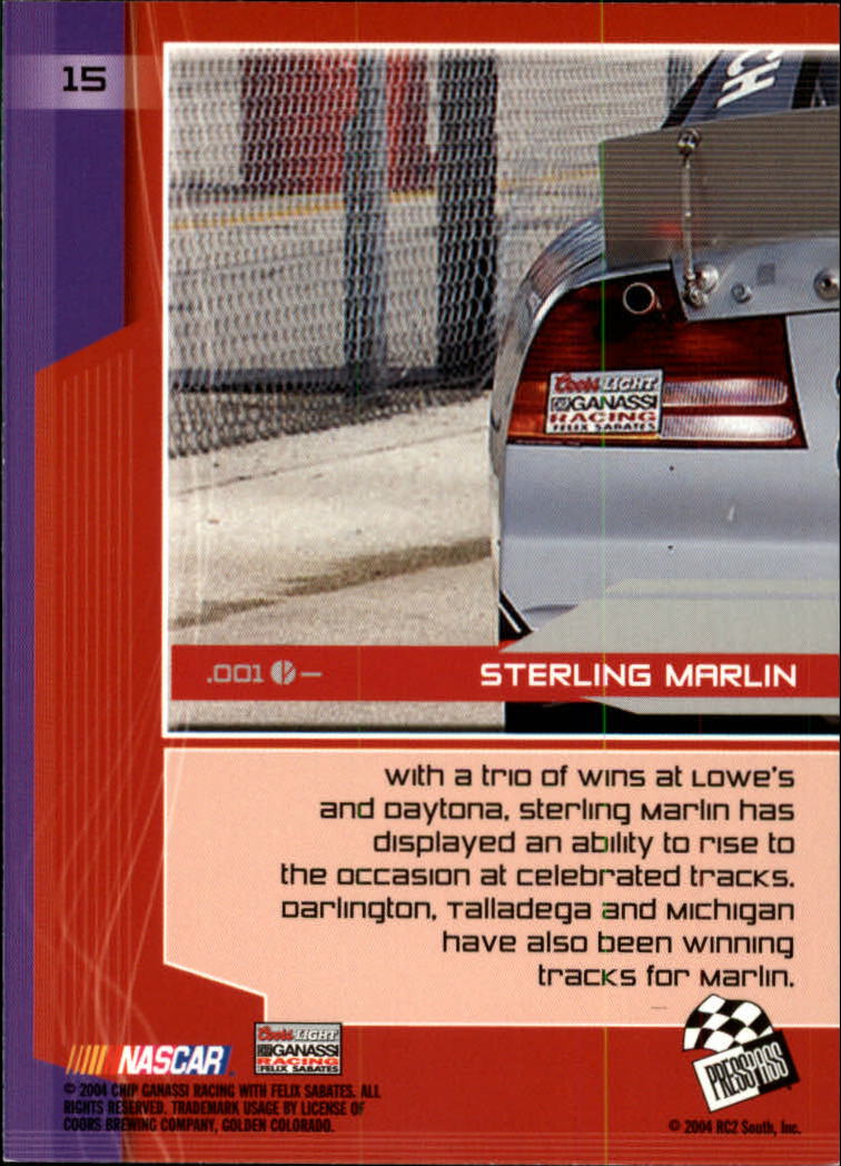 2004 Press Pass Stealth #15 Sterling Marlin back image