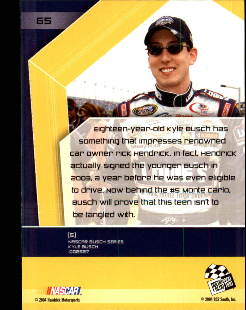 2004 Press Pass Stealth #65 Kyle Busch RC back image