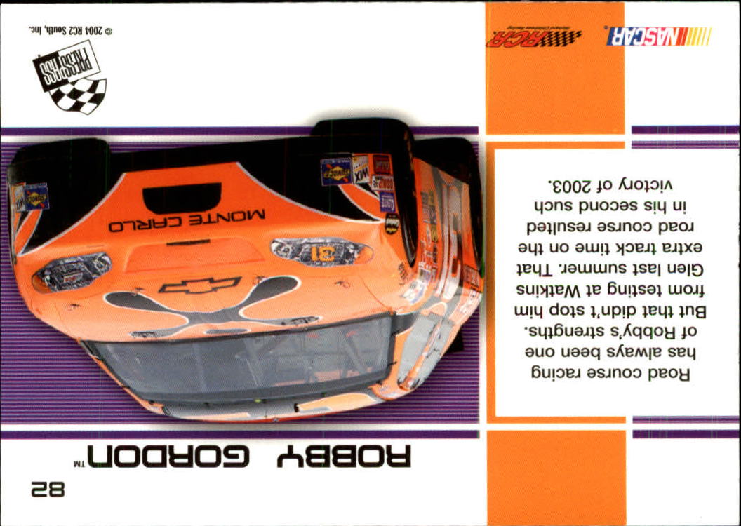 2004 Press Pass Stealth #82 Robby Gordon SST back image