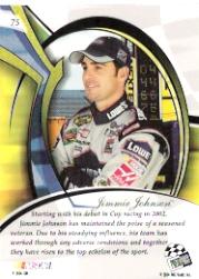 2004 Press Pass Premium #75 Jimmie Johnson PC back image