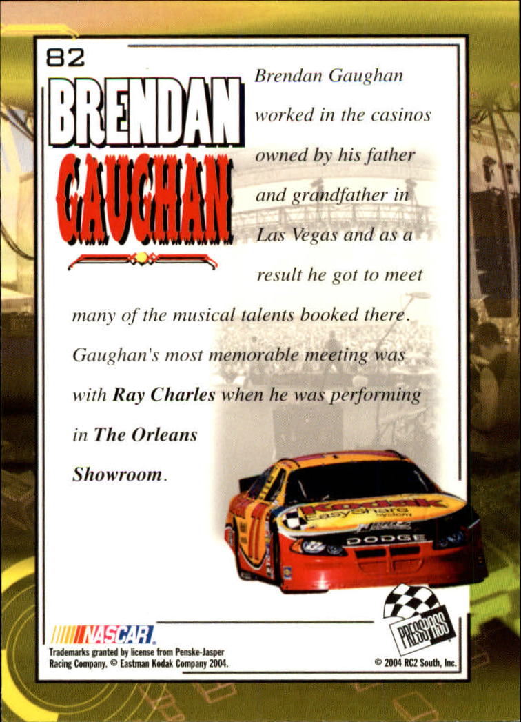 2004 Press Pass Optima #82 Brendan Gaughan RR back image
