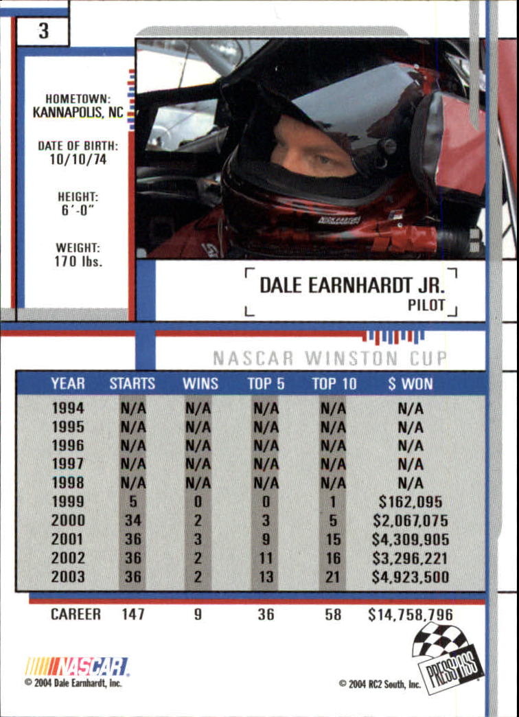 2004 Press Pass Eclipse #3 Dale Earnhardt Jr. back image