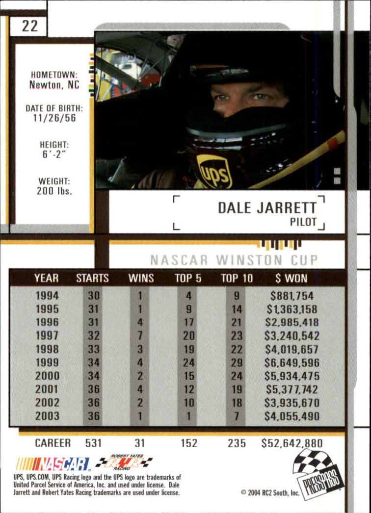 2004 Press Pass Eclipse #22 Dale Jarrett back image