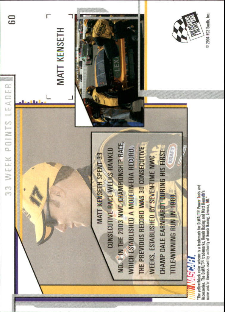 2004 Press Pass Eclipse #60 Matt Kenseth P back image