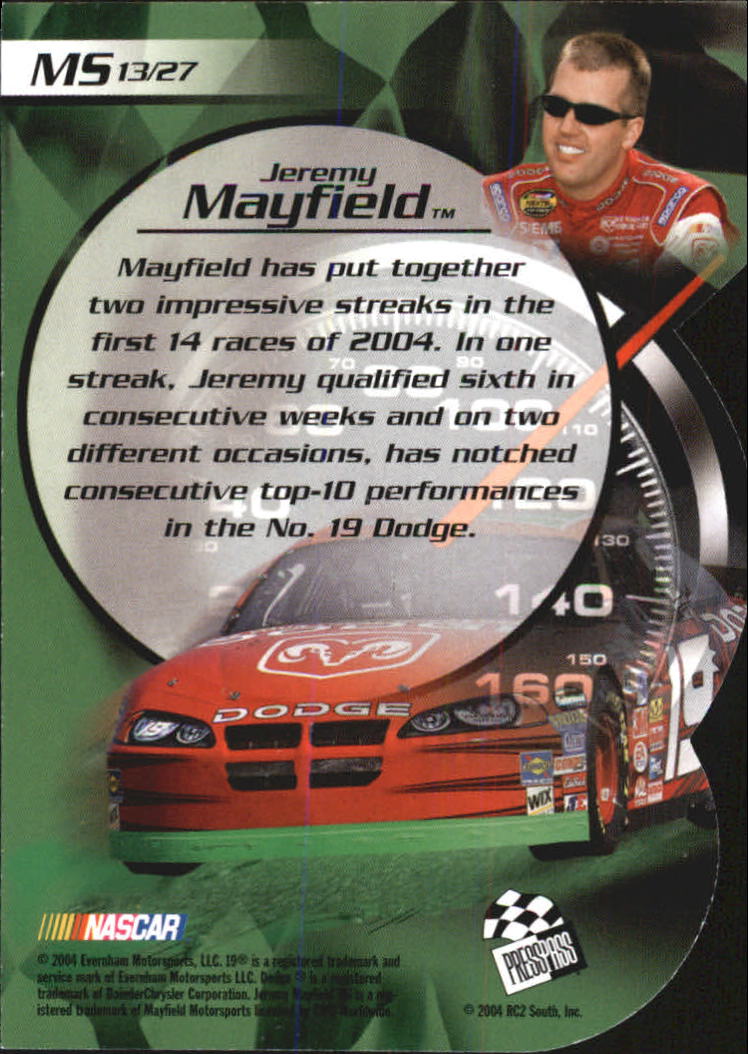 2004 VIP Making the Show #MS13 Jeremy Mayfield back image