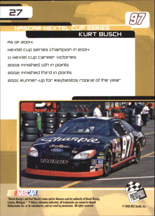 2005 Press Pass Trackside #27 Kurt Busch back image