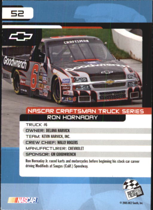 2005 Press Pass Trackside #52 Ron Hornaday back image