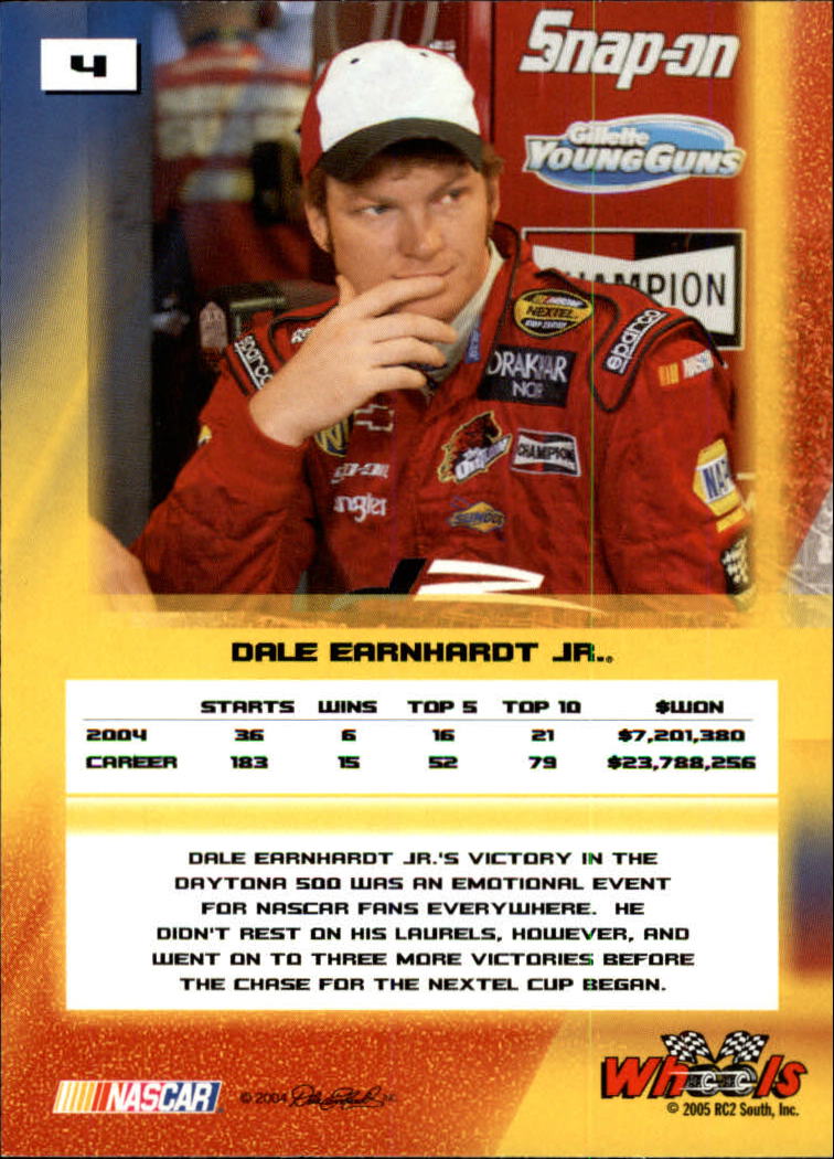 2005 Wheels High Gear #4 Dale Earnhardt Jr. back image