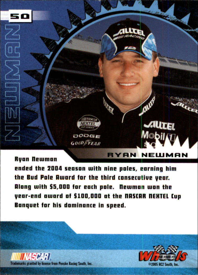 2005 Wheels High Gear #50 Ryan Newman A back image
