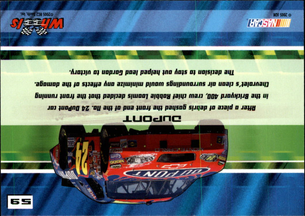 2005 Wheels High Gear #59 Jeff Gordon's Car back image