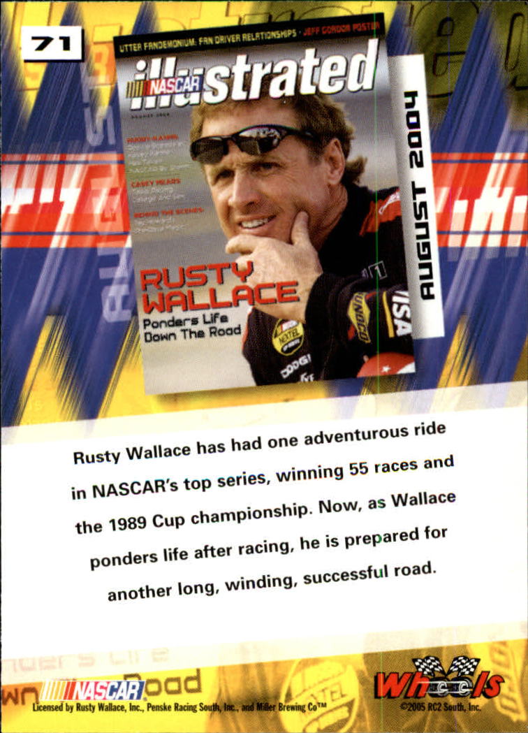 2005 Wheels High Gear #71 Rusty Wallace NI back image