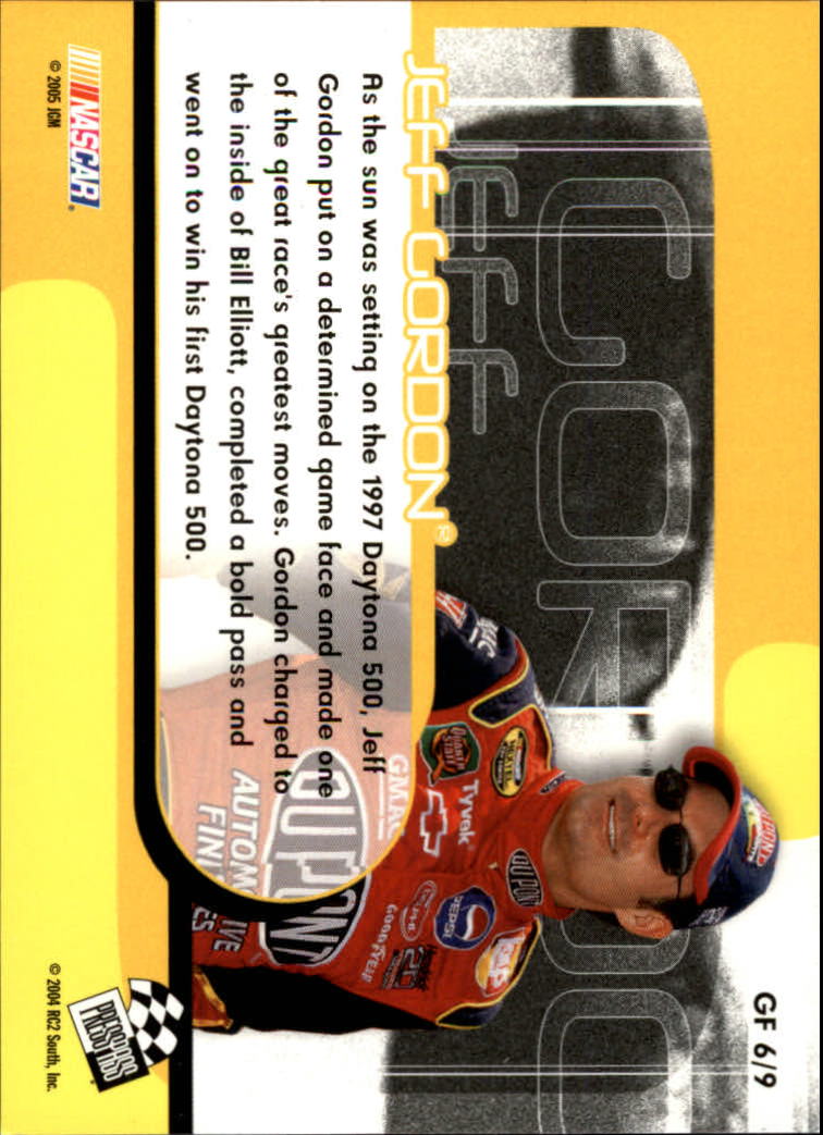 2005 Press Pass Game Face #GF6 Jeff Gordon back image