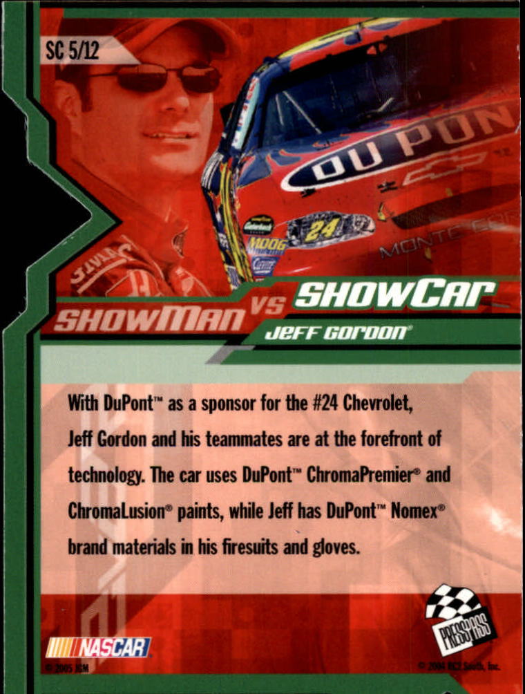 2005 Press Pass Showcar #SC5 Jeff Gordon back image