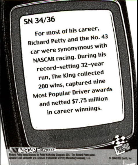 2005 Press Pass Snapshots #SN34 Richard Petty back image