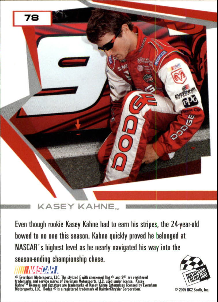 2005 Press Pass Eclipse #78 Kasey Kahne LL back image
