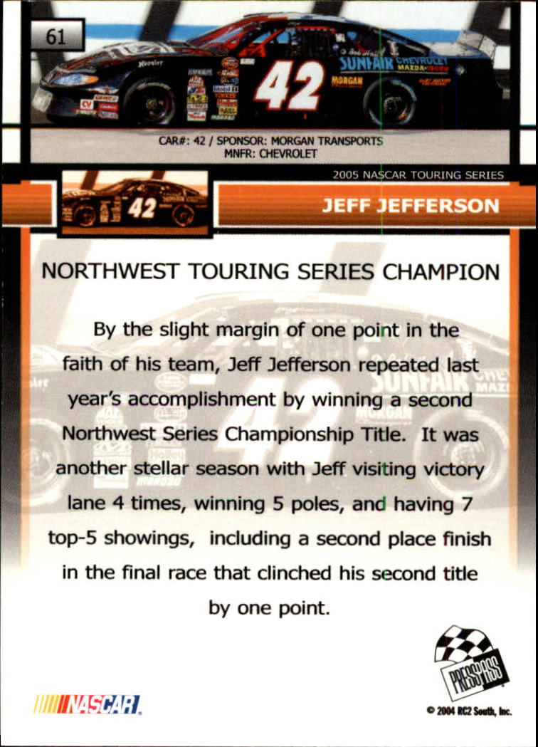 2005 Press Pass #61 Jeff Jefferson back image