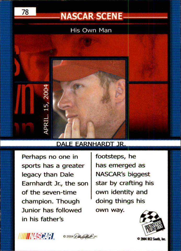 2005 Press Pass #78 Dale Earnhardt Jr. NS back image