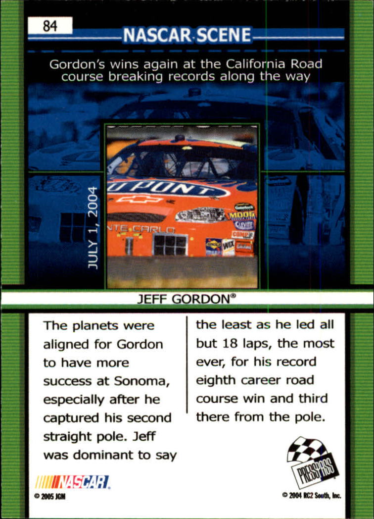 2005 Press Pass #84 Jeff Gordon NS back image