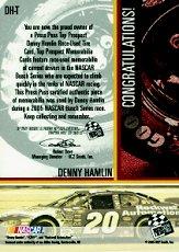 2005 Press Pass Top Prospects Memorabilia #DHT Denny Hamlin Tire back image