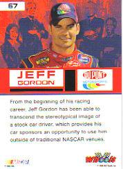 2006 Wheels High Gear #67 Jeff Gordon CM back image