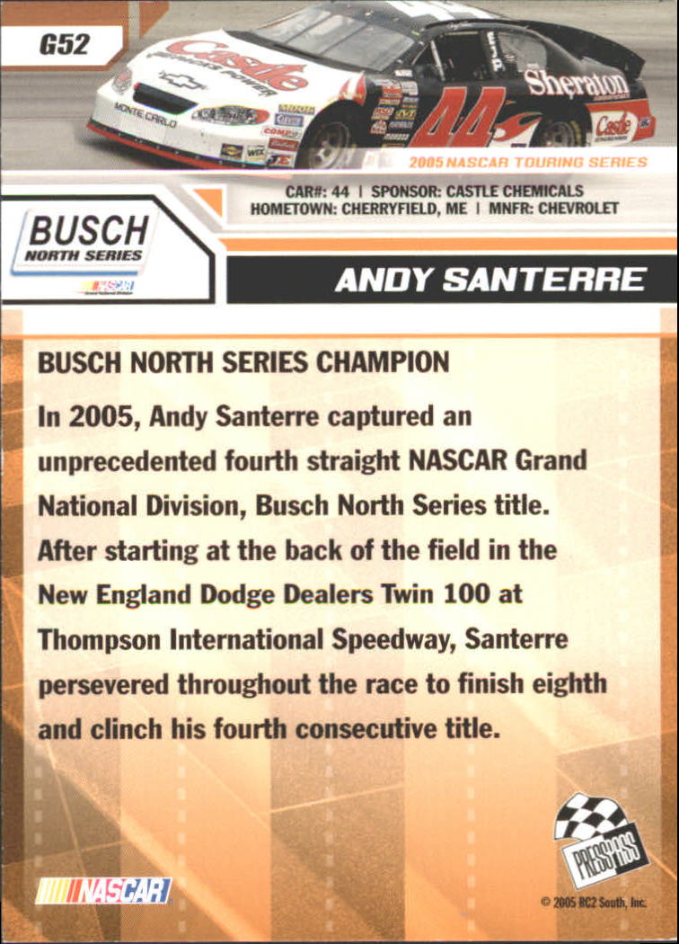 2006 Press Pass Gold #G52 Andy Santerre back image