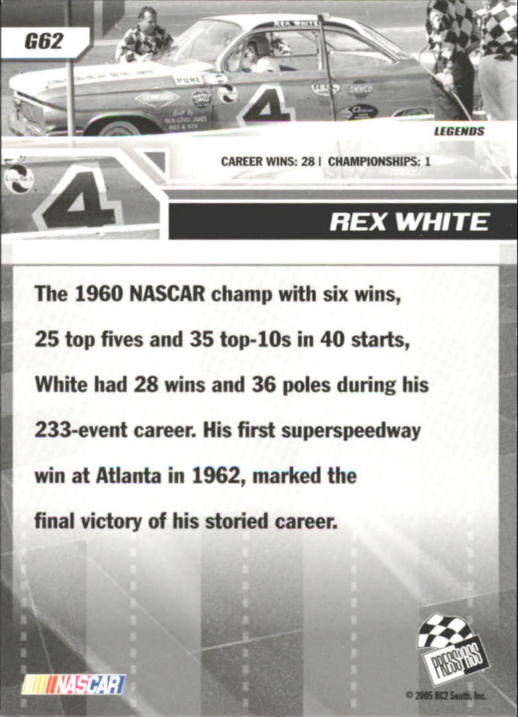 2006 Press Pass Gold #G62 Rex White back image