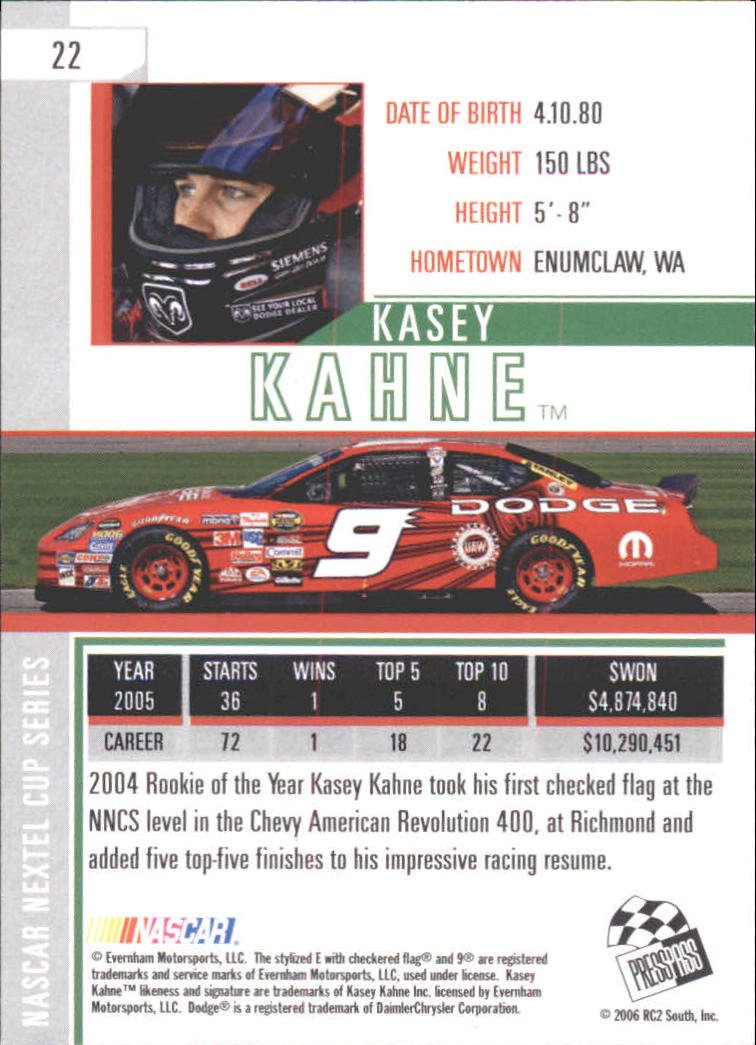 2006 Press Pass Eclipse #22 Kasey Kahne back image