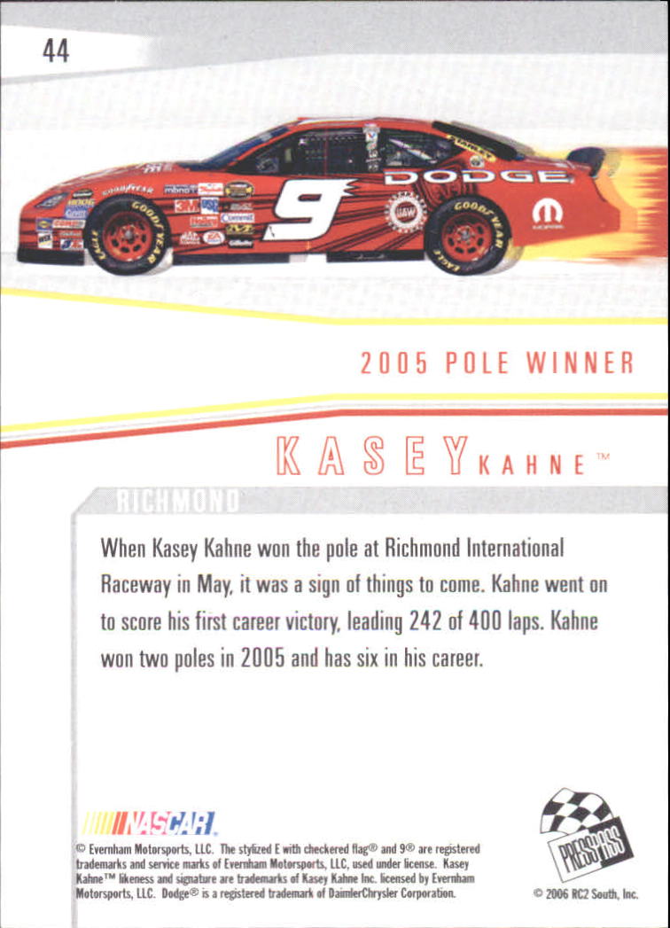 2006 Press Pass Eclipse #44 Kasey Kahne WS back image