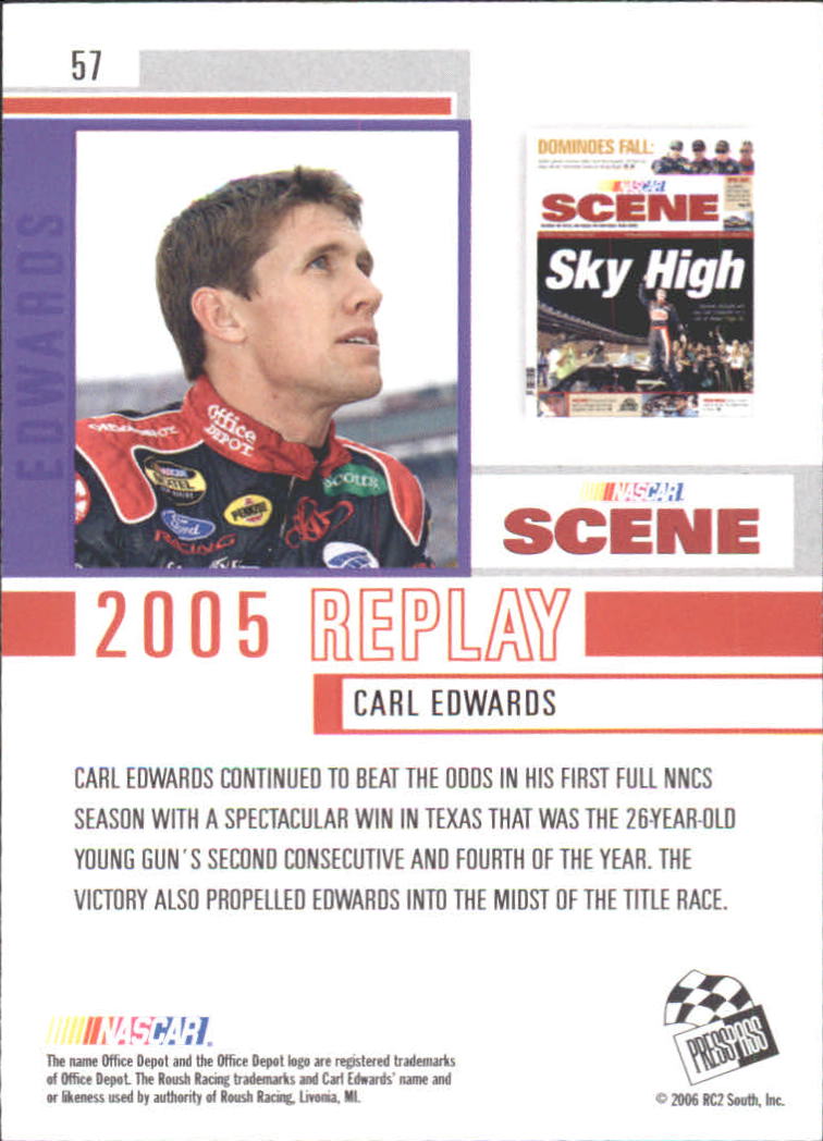 2006 Press Pass Eclipse #57 Carl Edwards NS back image