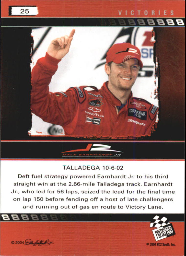 2004 Press Pass Dale Earnhardt Jr. #25 Dale Jr. V Talladega Oct. '02 back image