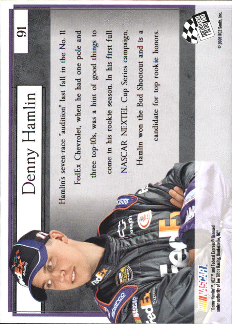 2006 VIP #91 Denny Hamlin CRC back image