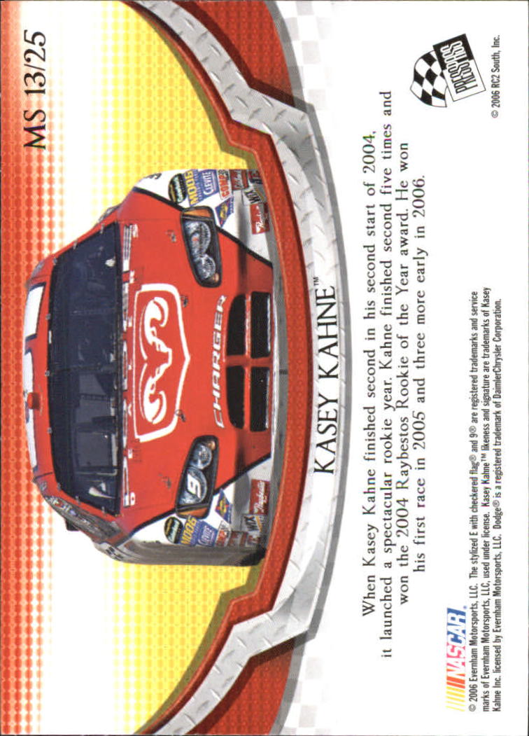 2006 VIP Making the Show #MS13 Kasey Kahne back image
