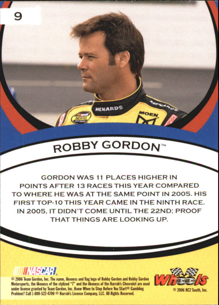 2006 Wheels American Thunder #9 Robby Gordon back image