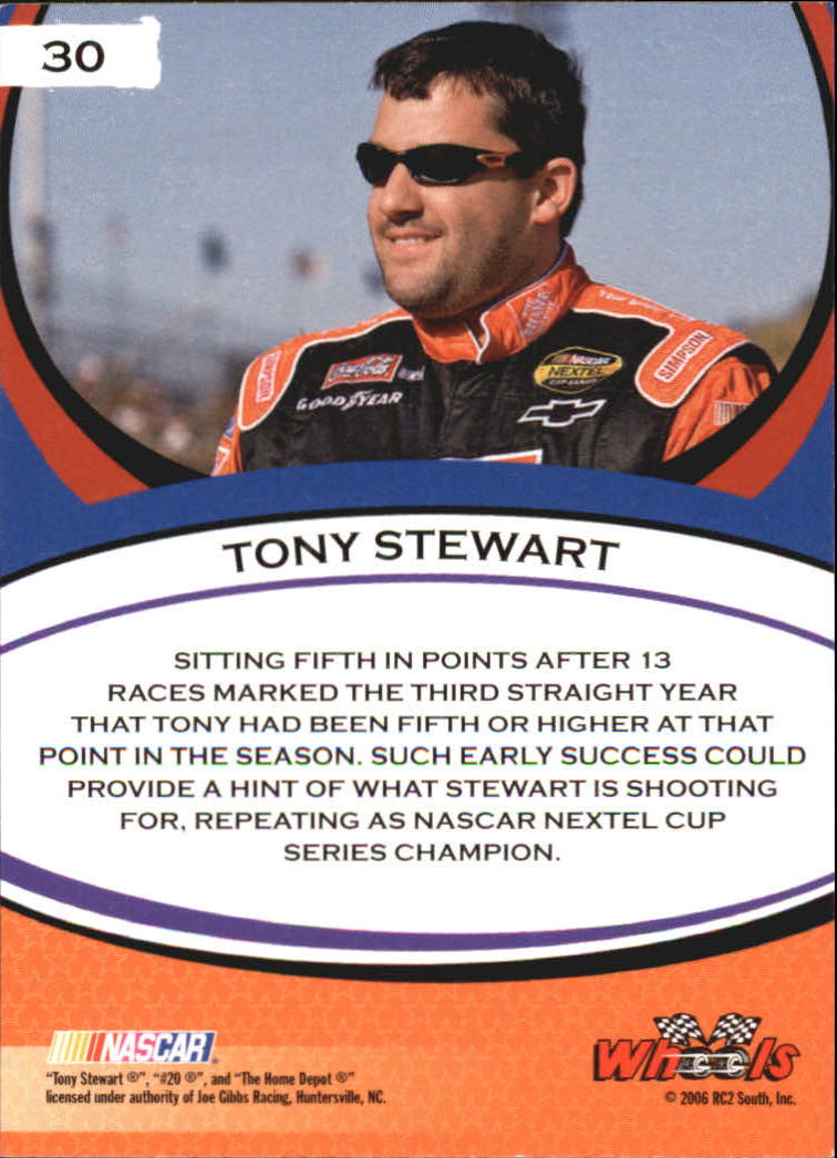 2006 Wheels American Thunder #30 Tony Stewart back image