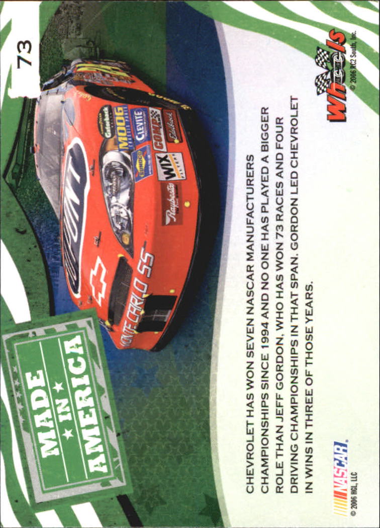 2006 Wheels American Thunder #73 Jeff Gordon MIA back image