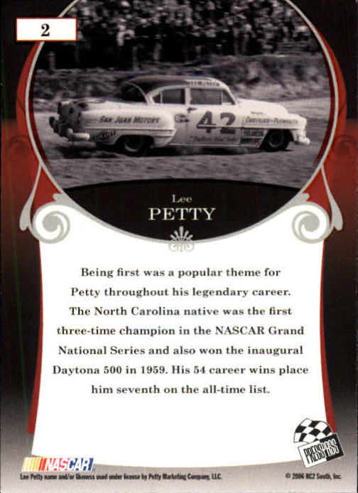 2006 Press Pass Legends #2 Lee Petty back image