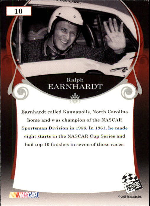 2006 Press Pass Legends #10 Ralph Earnhardt back image