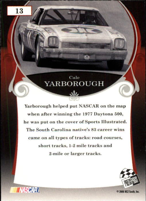 2006 Press Pass Legends #13 Cale Yarborough back image