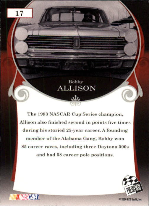 2006 Press Pass Legends #17 Bobby Allison back image