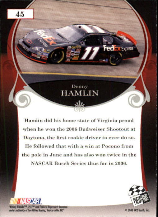 2006 Press Pass Legends #45 Denny Hamlin CRC back image