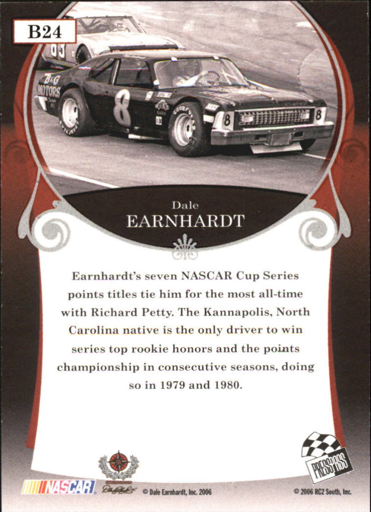 2006 Press Pass Legends Blue #B24 Dale Earnhardt back image