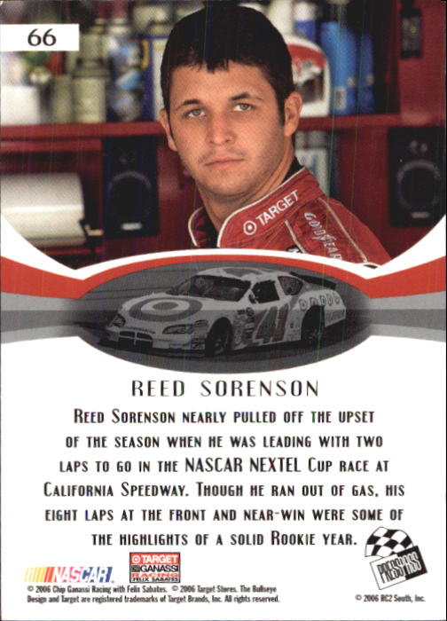 2007 Press Pass #66 Reed Sorenson RR back image